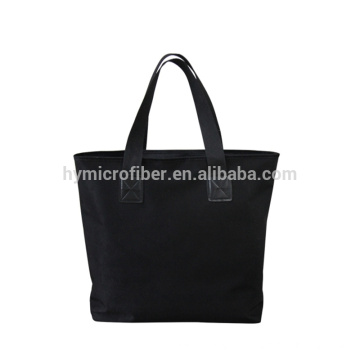 Bolso de compras 100% poliéster negro impermeable con logotipo propio